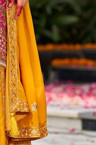 Floral Embroidered Zari Straight Kurta With Palazzos And Dupatta