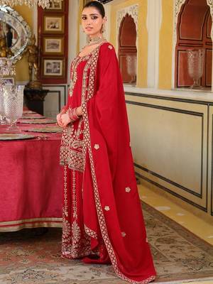 Women Ethnic Motifs Embroidered Mirror Work Kurta with Palazzos & Dupatta 3