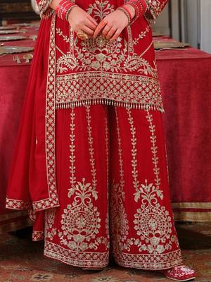 Women Ethnic Motifs Embroidered Mirror Work Kurta with Palazzos & Dupatta 7