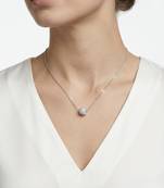 925 Sterling Silver Pave Crystal Sphere Pendant Necklace Set for Women