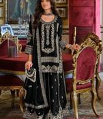 Women Ethnic Motifs Embroidered Regular Thread Work Kurta with Sharara & With Dupatta