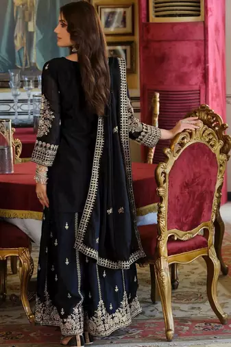 Women Ethnic Motifs Embroidered Regular Thread Work Kurta with Sharara & With Dupatta