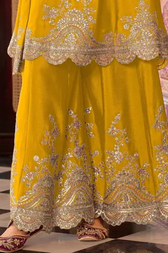 Women Ethnic Motifs Embroidered Regular Sequinned Kurta with Sharara & With Dupatta