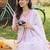 Women Striped Regular Linen Kurta with Trousers & With Dupatta