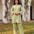 Women's green embellished silk blend round neck co-ord set