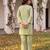 Women's green embellished silk blend round neck co-ord set