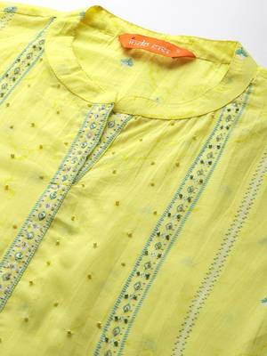 Ethnic Motifs Printed Beads & Stones Pure Cotton Kurta Set 2