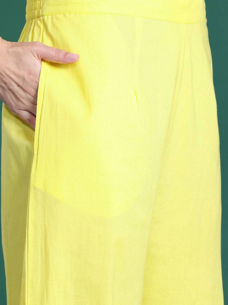 Ethnic Motifs Printed Beads & Stones Pure Cotton Kurta Set