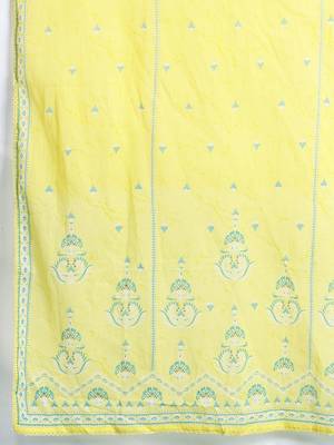 Ethnic Motifs Printed Beads & Stones Pure Cotton Kurta Set 4
