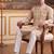 Mens cream linen geometric print regular kurta