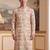 Mens cream linen geometric print regular kurta