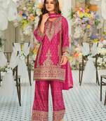 Women Ethnic Motifs Embroidered Regular Sequinned Kurta with Palazzos & With Dupatta