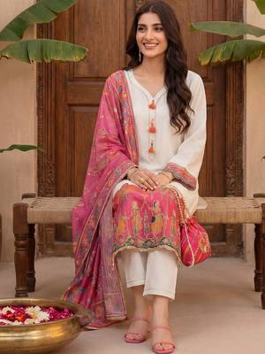 Women Ethnic Motifs Embroidered Regular Kurta with Trousers & With Dupatta 4