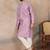 Mens lavender jacquard solid embroidered kurta