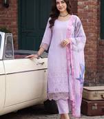 Women Floral Embroidered Regular Thread Work Kurta with Trousers & With Dupatta