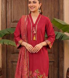 Women Ethnic Motifs Embroidered Regular Gotta Patti Kurta with Trousers & With Dupatta