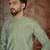 Mens green jacquard solid embroidered kurta