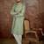 Mens green jacquard solid embroidered kurta