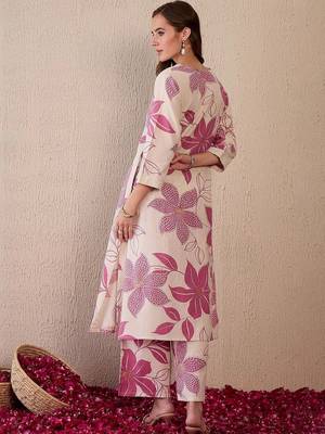 Women Floral Printed Regular Pure Cotton Kurta with Palazzos 5