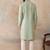 Mens teal jacquard ethnic motifs embroidered kurta