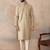 Mens olive jacquard ethnic motifs embroidered kurta