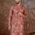Mens silk blend pink abstract printed kurta