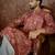 Mens silk blend pink abstract printed kurta