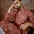 Mens silk blend pink abstract printed kurta
