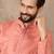 Mens coral jacquard ethnic motifs embroidered kurta