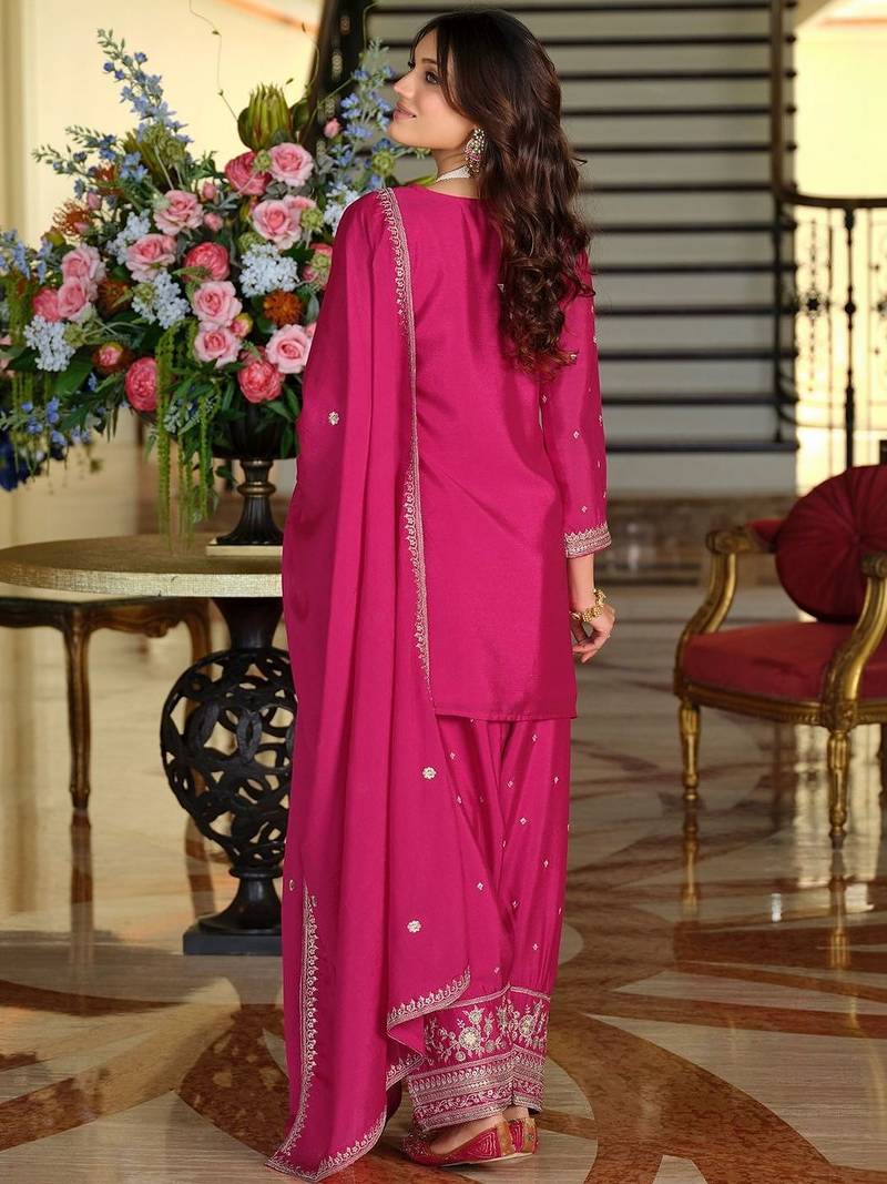 Women Ethnic Motifs Embroidered Regular Thread Work Kurta with Salwar & With Dupatta