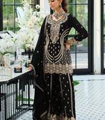 Women Ethnic Motifs Embroidered Regular Thread Work Kurta with Sharara & With Dupatta