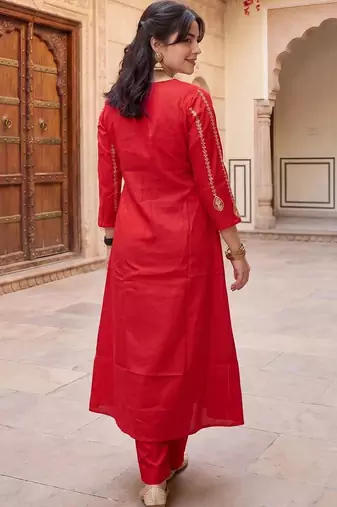Women Ethnic Motifs Embroidered Regular Mirror Work Kurta with Trousers & With Dupatta