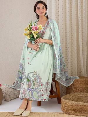 Ethnic Motifs Printed Panelled Pure Cotton Kurta with Trousers & With Dupatta 2