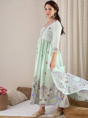 Ethnic Motifs Printed Panelled Pure Cotton Kurta with Trousers & With Dupatta 3