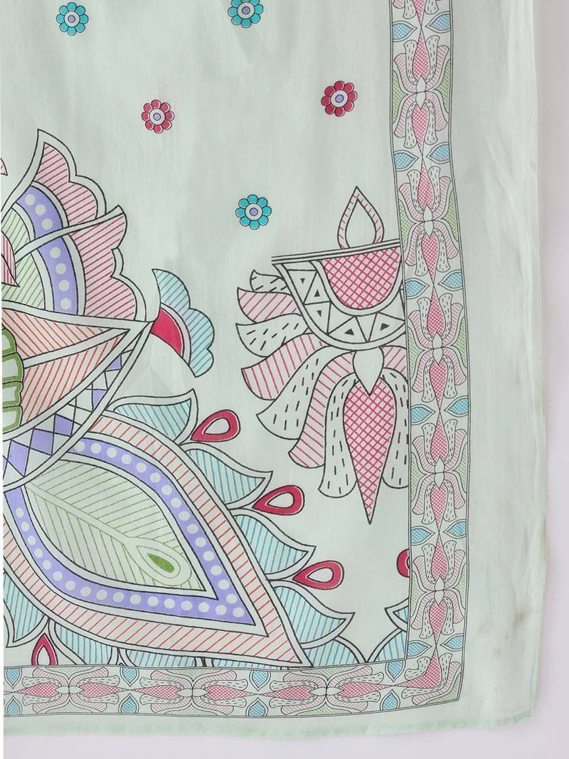 Ethnic Motifs Printed Panelled Pure Cotton Kurta with Trousers & With Dupatta
