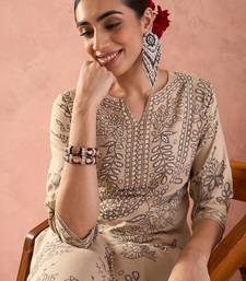 Women Ethnic Motifs Printed Regular Sequinned Kurta with Trousers