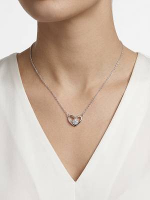 925 Sterling Silver Open Heart Solitaire Pendant Necklace Set for Women 1
