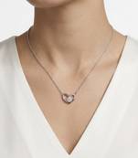 925 Sterling Silver Open Heart Solitaire Pendant Necklace Set for Women