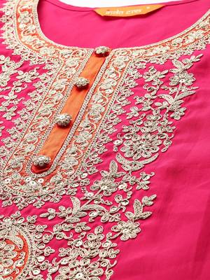 Ethnic Motifs Embroidered Kurta with Trousers & Dupatta 2