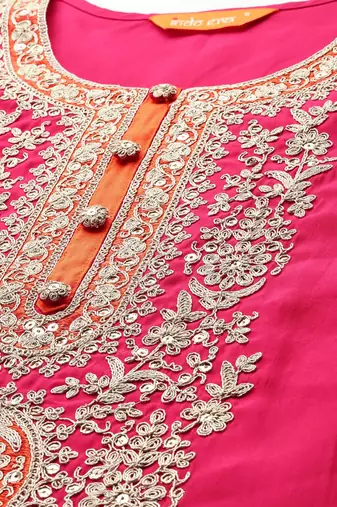 Ethnic Motifs Embroidered Kurta with Trousers & Dupatta