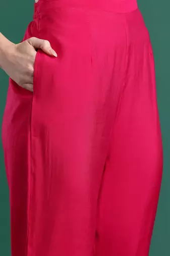Ethnic Motifs Embroidered Kurta with Trousers & Dupatta