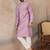 Mens lavender jacquard solid embroidered kurta with trouser