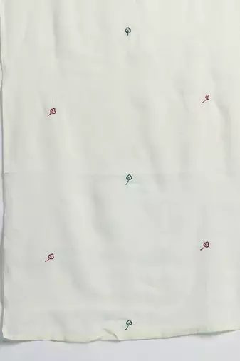 Indo EraFloral Embroidered Pure Cotton Kurta with Trousers & Dupatta