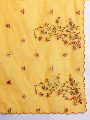 Floral Embroidered Thread Work Kurta with Trousers & With Dupatta 4