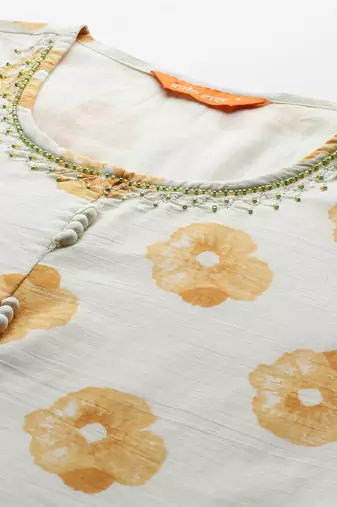 Floral Printed Empire Pure Cotton Kurta with Trousers & Dupatta