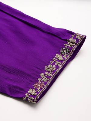 Women Ethnic Motifs Embroidered Empire Thread Work Liva Kurta with Trousers & With Dupatta 4