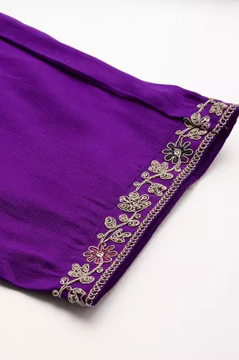 Women Ethnic Motifs Embroidered Empire Thread Work Liva Kurta with Trousers & With Dupatta