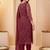 Women Bandhani Printed Regular Thread Work Kurta with Trousers & With Dupatta