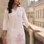 Women Floral Regular Thread Work Kurta with Trousers & With Dupatta