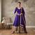 Purple silk blend   party wear embroidery anarkali suit set